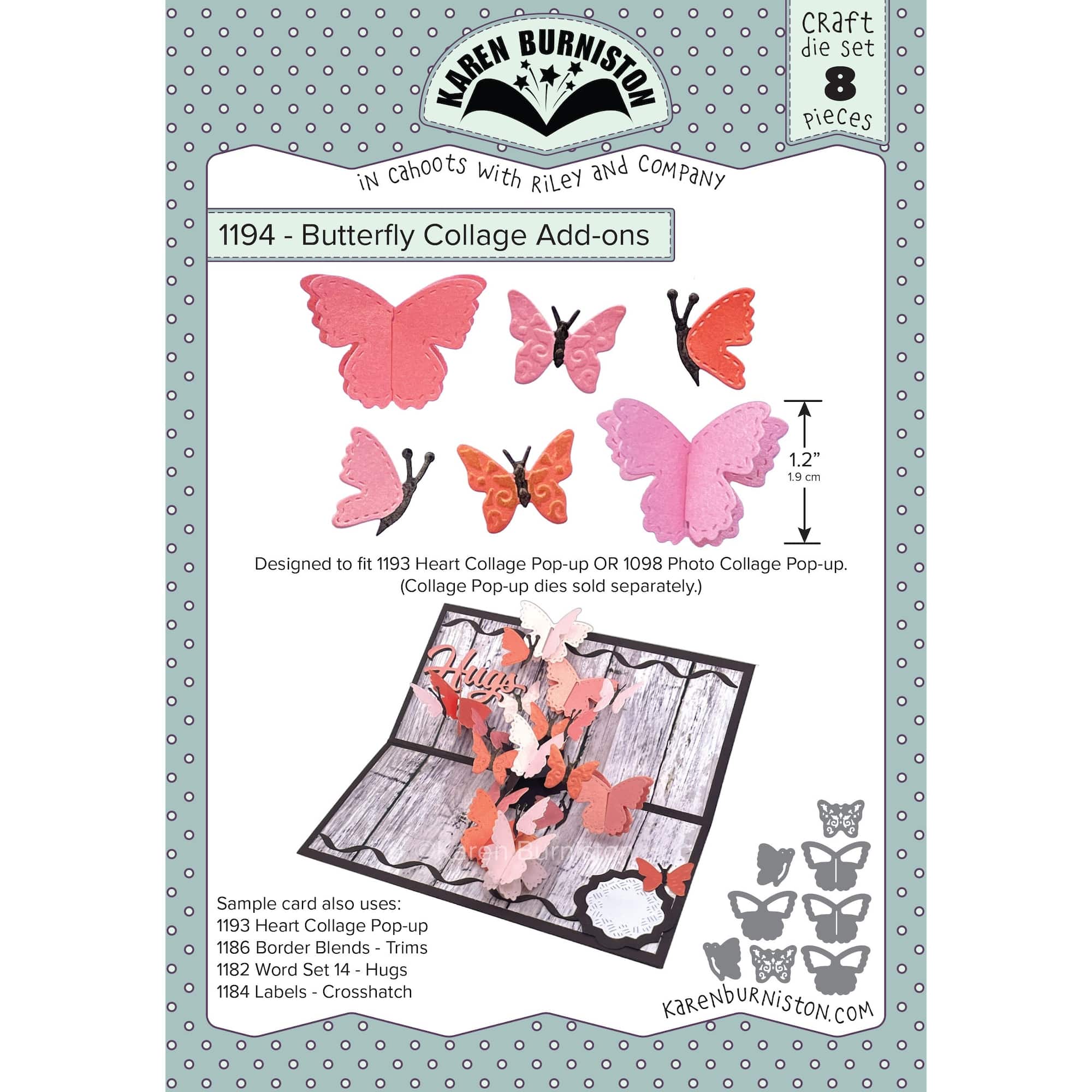 Karen Burniston Butterfly Collage Add-Ons Die Set